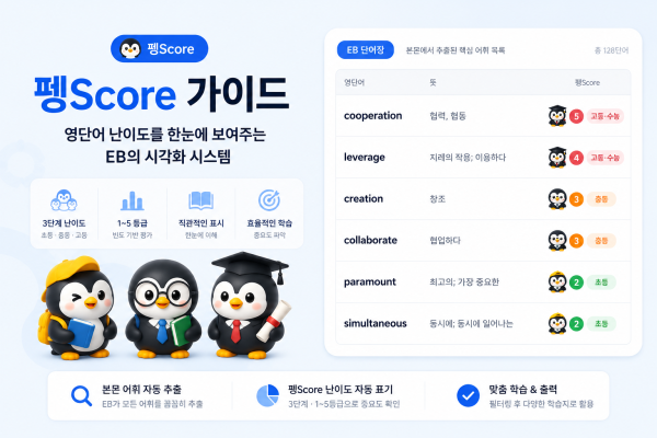 펭Score 가이드 — 영단어 난이도를 한눈에 보여주는 EB의 시각화 시스템