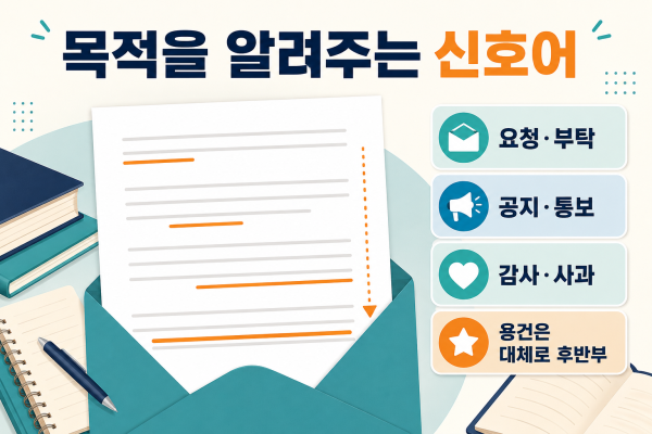 목적을 알려주는 신호어 개념도