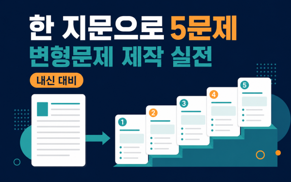 한 지문으로 5문제 뽑기 — 내신 영어 변형문제 제작 실전 5단계