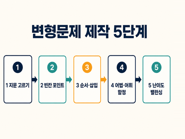 한 지문으로 5문제 뽑기 — 내신 영어 변형문제 제작 실전 5단계