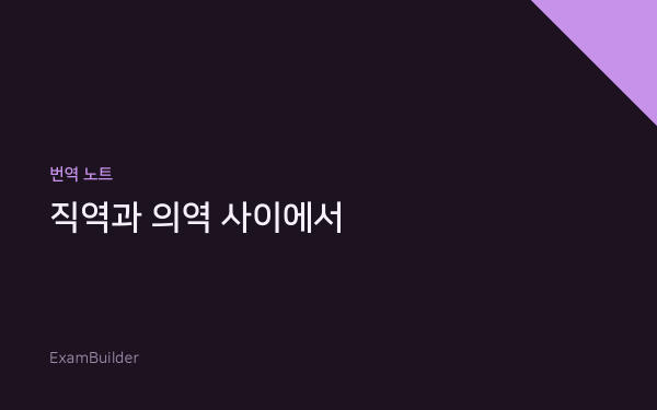 지문 16,456개를 한글로 옮기며 배운 것 — 직역과 의역 사이에서