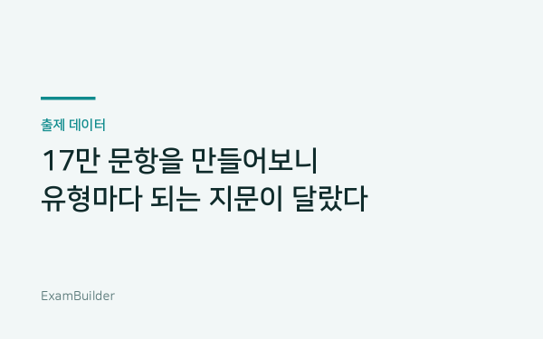 17만 문항을 자동 출제해보니 — 유형마다 '되는 지문'이 달랐습니다